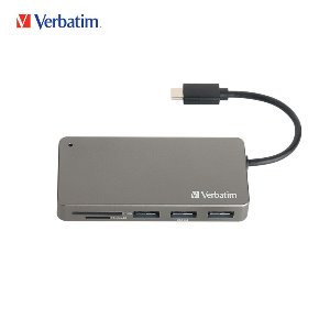 Verbatim 버바팀 USB 3.1 C타입 허브 카드리더기 OTG 그레이