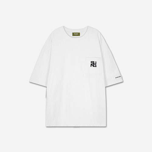 SUNG1975 포켓 로고 티셔츠 [화이트] / ONE SIZE [추성훈 패션 옷 사장님귀]