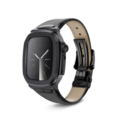 골든컨셉 로얄에디션 블랙 - Black Leather 45mm 애플워치 케이스 Black Leather Apple Watch Case