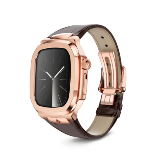 골든컨셉 로얄에디션 로즈골드 - Brown Leather 45mm 애플워치 케이스 Apple Watch Case